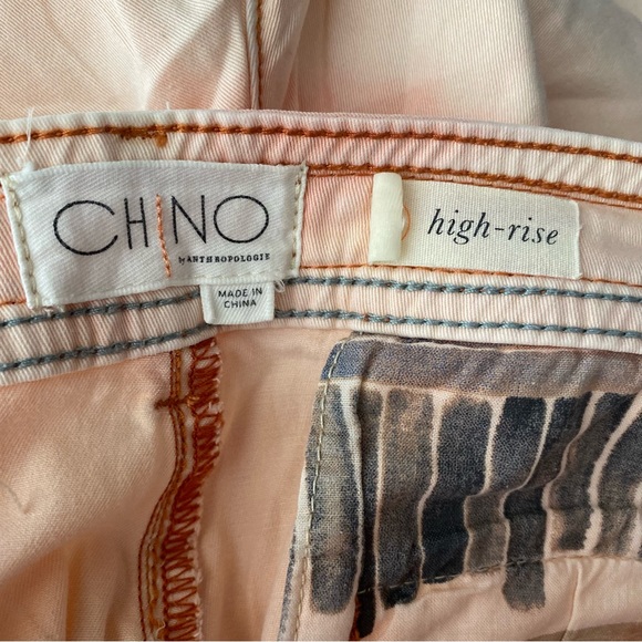 Anthropologie Light Pink High Rise Chino Shorts - Picture 7 of 8